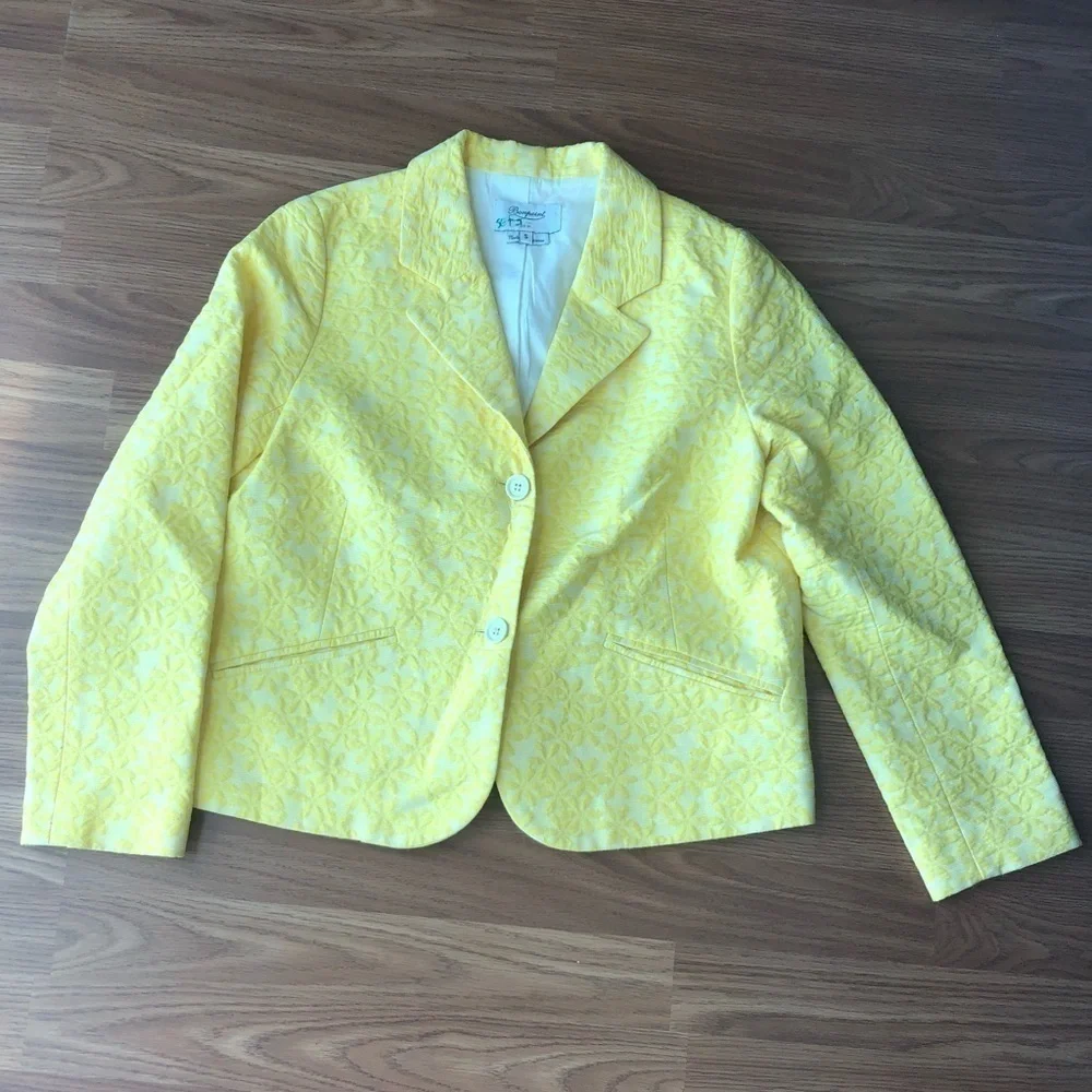 Bonpoint Yelow Jaquared Skirt and Matching Jacket